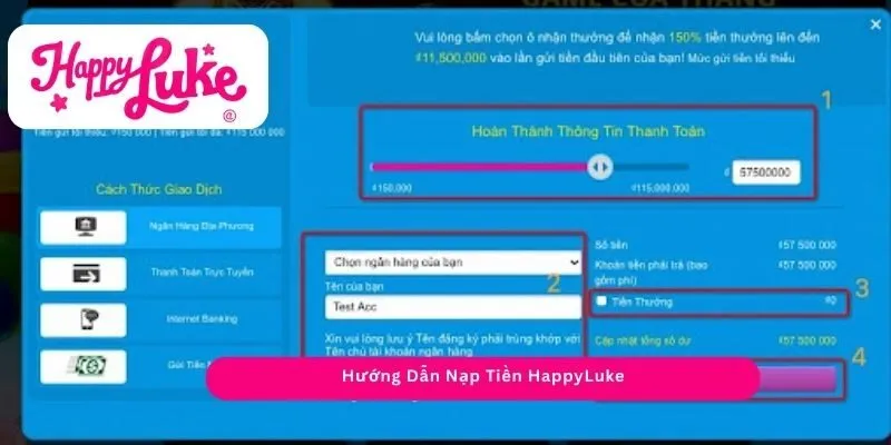 Hướng Dẫn Nạp Tiền HappyLuke