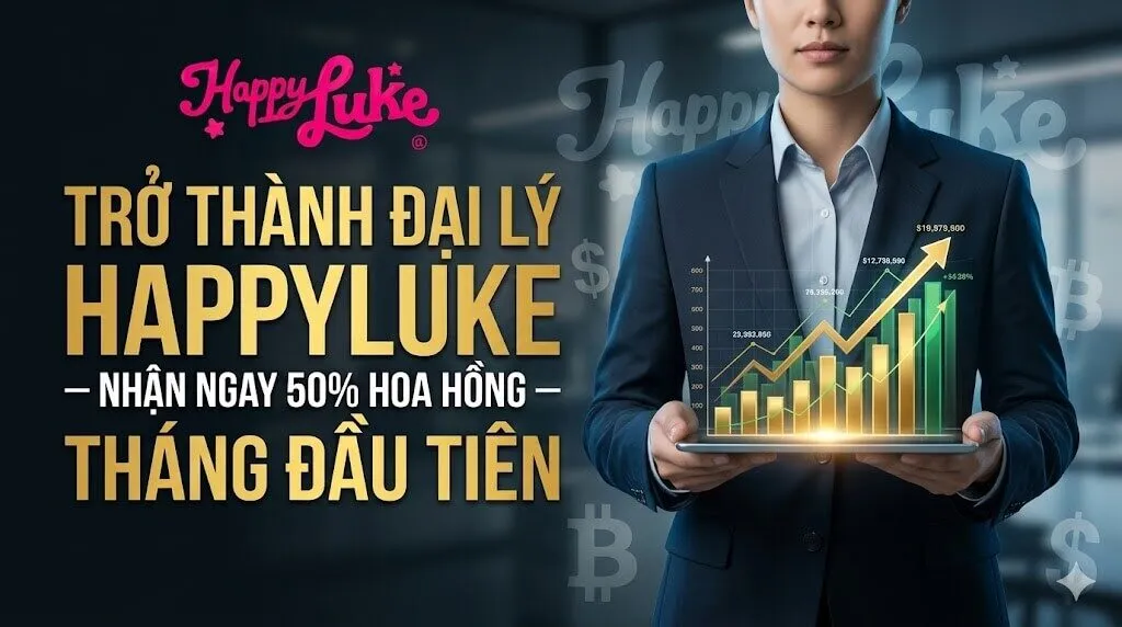 Đăng ký làm đại lý Happyluke nhận hoa hồng doanh thu ròng lên đến 50%