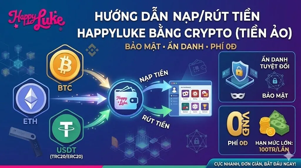 Hướng dẫn nạp tiền Happyluke qua hệ thống ngân hàng địa phương và ví điện tử siêu tốc