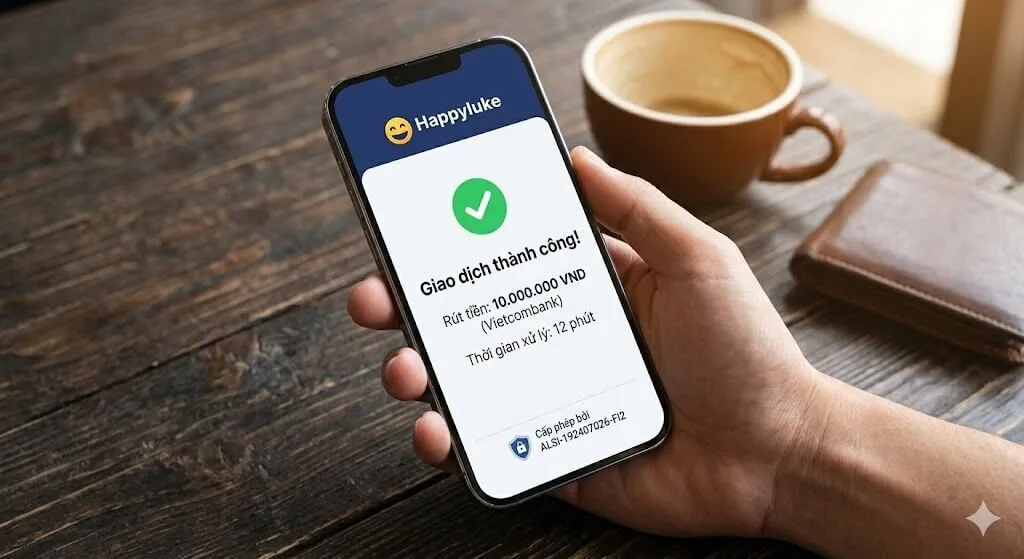 Giao diện trải nghiệm game slot Fire in the Hole 3 xanh chín trên nền tảng casino Happyluke, hỗ trợ nạp rút tiền nhanh chóng chỉ từ 10 phút.