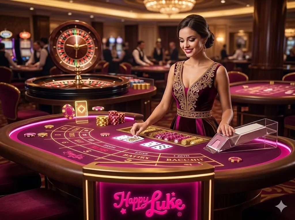 Sảnh live casino trực tuyến tại Happyluke với Dealer người thật