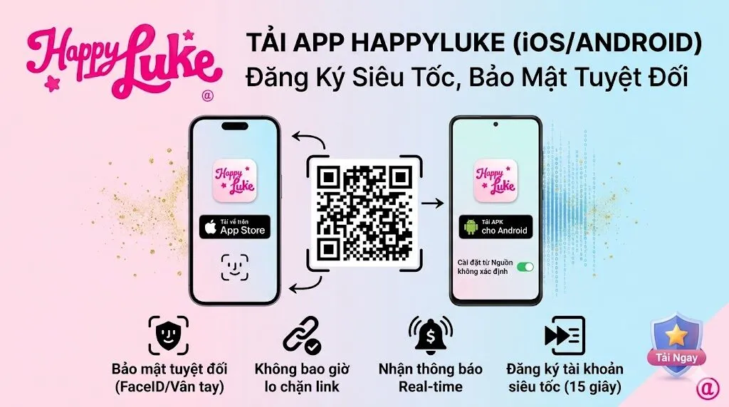 Hướng dẫn tải file Happyluke APK và thao tác cho phép cài đặt ứng dụng từ nguồn không xác định trên thiết bị Android.