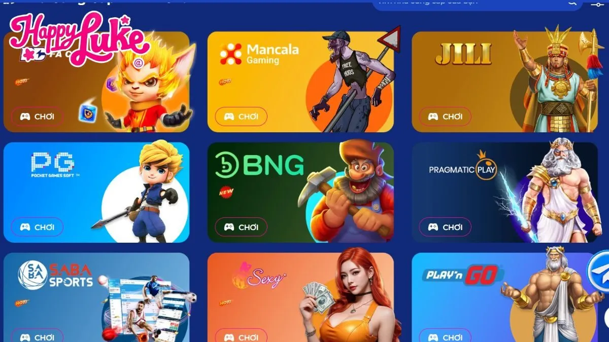 Đối tác nhà cung cấp game uy tín cho Happyluke